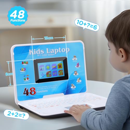 Image of HAIOUMM Kids Laptop, 4.3 inch Color Screen, 48 Learning Modes, Ages 5+