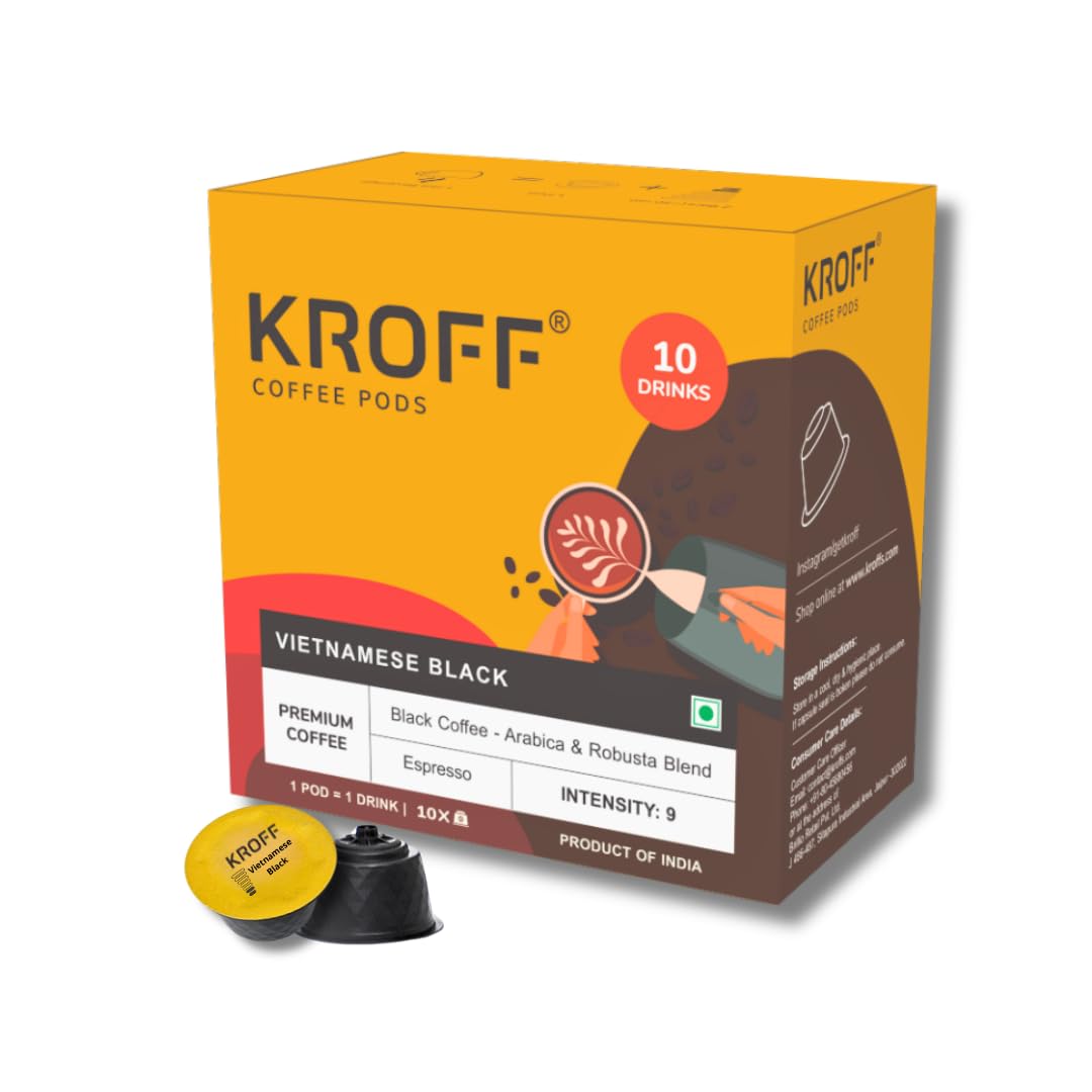 KROFF Vietnamese Black Coffee Pods | Dolce Gusto Compatible | Espresso - Medium Dark Arabica Robusta Blend Roast | 10 Pods Per Box-image-26