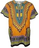 Dupsie's Orange African Print Dashiki Shirt from S to 7XL Plus Size