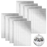 14400 piastrelle autoadesive a mosaico, in vetro, 5 x 5 mm, quadrati, per fai da te, discoteca, decorazioni fai da te (argento)