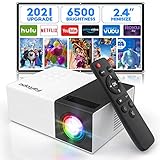 Faltopu Mini Projector, 2021 Upgraded Brightness, 1080P Supported Outdoor Projector, 2.4 Inch Portable Movie Projector for Home Theater Compatible with TV Stick HDMI USB AV
