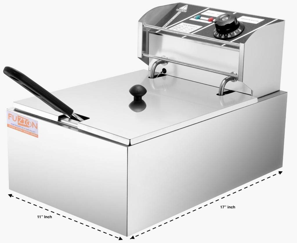 FUZION 6 Liters 2500W Commercial Single Electric Fryer, Silver 1