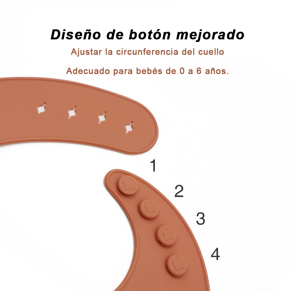 Juego de Vajilla Infantil para Bebe-ROSPRETTY Baras Vajilla Bebe de Silicona y Ventosa con Plato, Tenedor y Cuchara Tazón de silicona Babero silicona bebe Compartimento Aprendizaje, Sin BPA