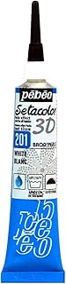 Pebeo Setacolor 3D Brod'Perle, Dimensional Fabric Paint, 20 ml Tube - White