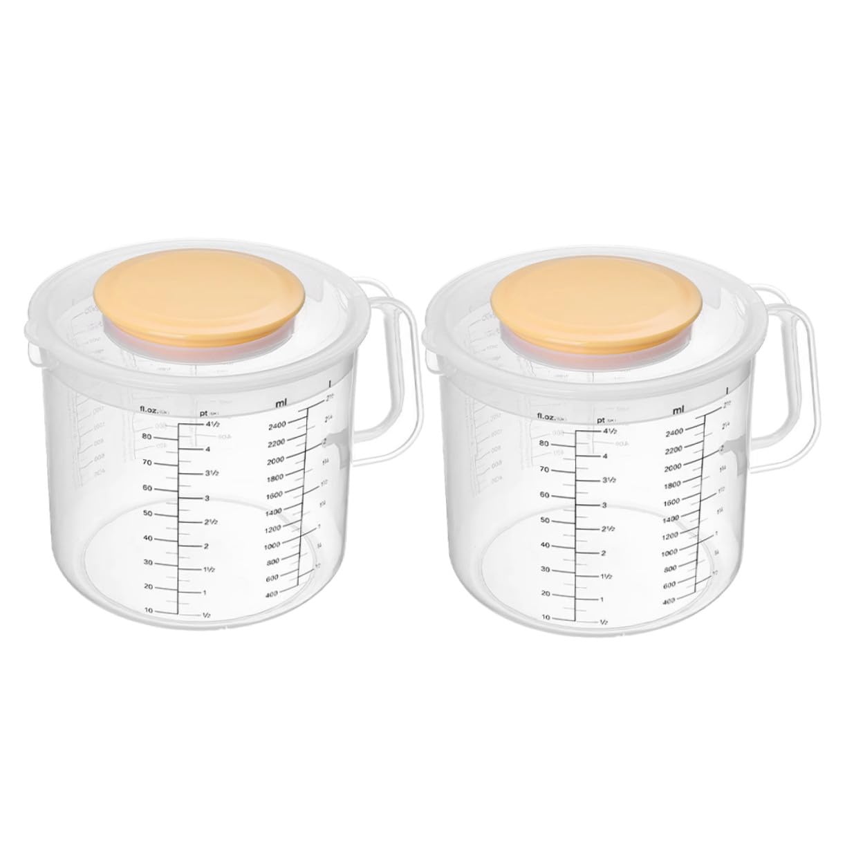 Lot de 2 Pichets Mélangeurs Gradués en Plastique 2, 5 L avec Couvercle