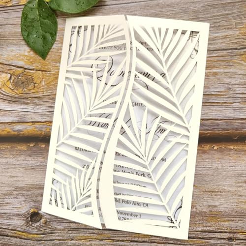 Cylallen 50 Pieces Emerald Tropical Leaves Wedding...