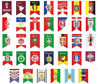 Football World Cup Flag Top 32 Football Tournament String Flags 10M Bunting Banner With 32 Team Flag for Garden Bar Restaurant Street Party,World Cup Grand Opening Party Decorations