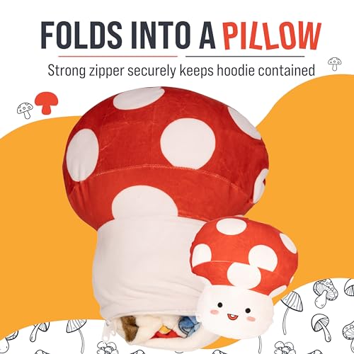 Image of Plushible Wearable Blanket Hoodie, Micey Mushroom, 2-in-1 Oversized Hoodie Blanket Pillow, Long Sleeve Sweatshirt Pocket, Cozy Gift
