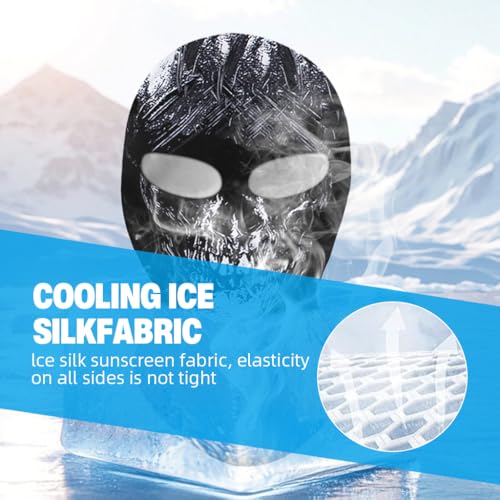 Image of Proberos Riding Face Cover Fun Ghost Face Balaclava Face Mask Stretchy Face Cover Neck Gaiter Quick-Drying Cool Ice Silk Breathable Outdoor Riding Face Mask Festival Cosplay Halloween Head Cover