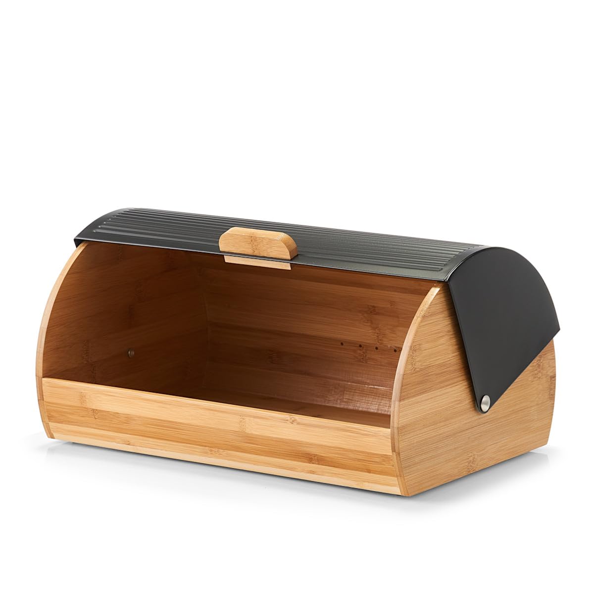 Zeller 25365 - Panera (bambú y Metal, Aprox. 39 x 27 x 19 cm, Apta para Alimentos), Color Negro