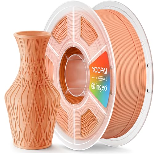 PLA+ Matte Filament 1.75mm, Soft Matte Finish, Reduced Layer Lines, 1KG (2.2lbs) 3D Printer PLA Filament, Dimensional Accuracy +/- 0.02 mm, Amber Orange
