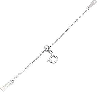 [ララクリスティー] スライド式 アジャスター チェーン あずき シルバー925 幅 約 1mm 最長7cm la03-0001-s