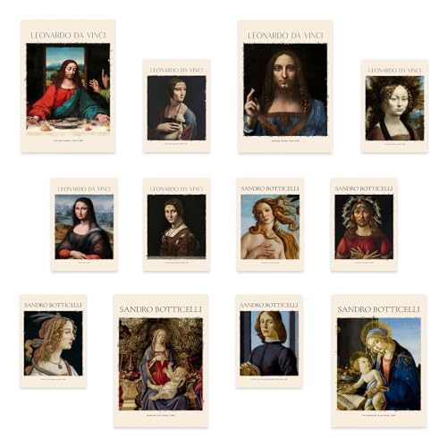 Décoration murale Renaissance : illuminez votre salon avec 12 affiches Botticelli et Da Vinci