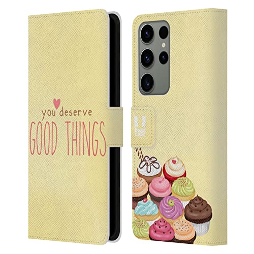 Étui portefeuille Galaxy S23 Ultra Head Case Designs en cuir avec range-cartes motif cupcake