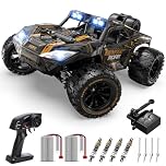 DEERC 1:14 All Terrain Fast RC Car, 40KPH High Speed RC Truck with LED Headlight for Boys, Offroad 2.4Ghz 4x4 Remote Control Car, Monster Truck Toy, 2 Batteries