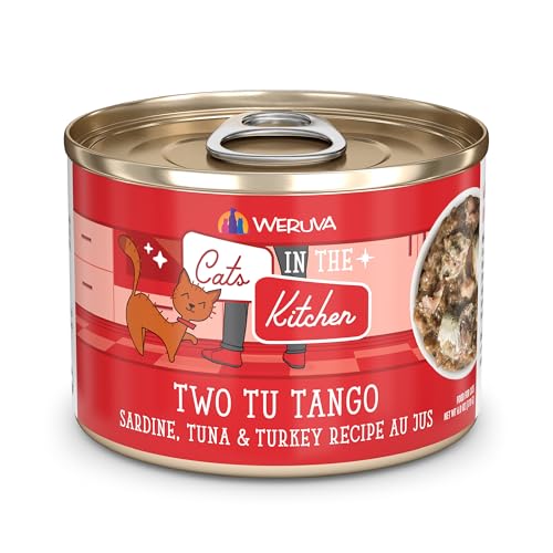 Image of Weruva Cats in The Kitchen, Two Tu Tango with Sardine, Tuna & Turkey Au Jus Cat Food, 6oz Can (Pack of 24)