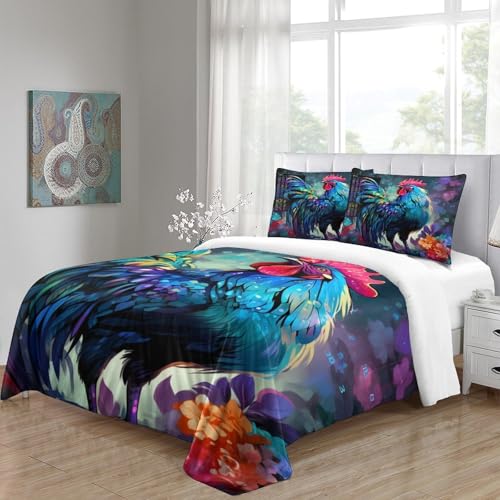 Housse de couette crâne 3D microfibre 200x200cm avec taie