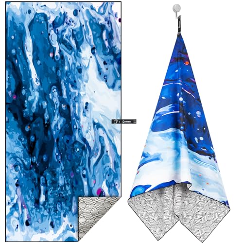DARCHEN [2 Pack] Microfiber Beach Towels Oversize Quick Dry Towel - Travel Beach Towel for Swimming Pool, Sand Free Towel(Extra Large XL 70x35, Large 63x32) for Kids Adult, Compact Lightweight by DARCHEN - Used condition - US$19.22