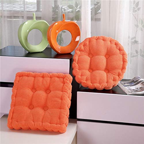 Cojín redondo para silla de 40x40 cm naranja con relleno cómodo de algodón 3