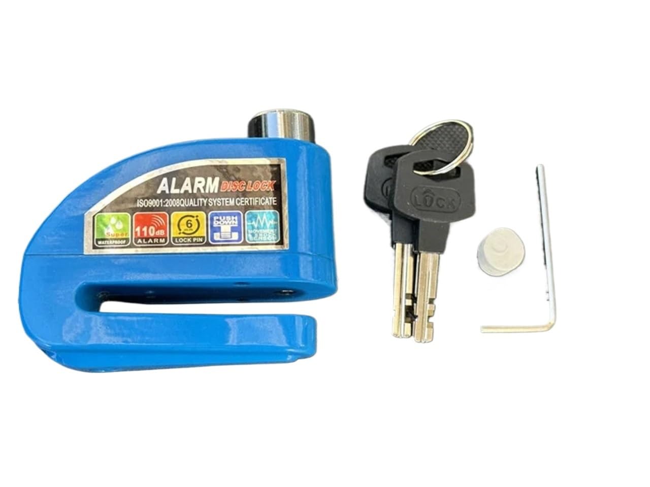 zamka motocyklowego Alarm motocyklowy Tarcza aluminiowa Blokada ze stopu aluminium Skuter Rower Tarcza Alarm Blokada hamulca Bezpieczeństwo Wodoodporny Antykradzieżowy(E)