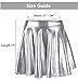 Simplicity Silver Skirt Women's Silver Metallic Skirt Ballet Dance Flared Skater Silver Pleated Metallic Skirt