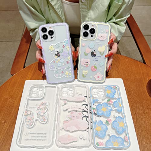 Szxyczl Compatible With Iphone 14 Pro Max Pro Case Cute Cartoon Floral Butterfly Design For Women Girls Aesthetic Kawaii Slim Soft Tpu Transparent Cover For Iphone 14 Pro Max (Yellow) #TOP2
