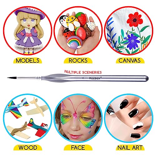 Meeden Miniature Paint Brush Set,15 Tiny Professional Fine Tip Detail Paint Brushes, Detailing Paintbrushes For Acrylic Watercolor Oil Painting- Model Face Nail Craft #TOP4