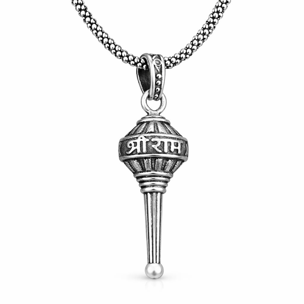 Divine Hanuman Pendent Chain Religious Free Size | Spiritual Pendant, Religious Necklace, Lord Hanuman Locket with Gada | Stainless Steel Hanuman Necklace with Chain for Gift, Unisex