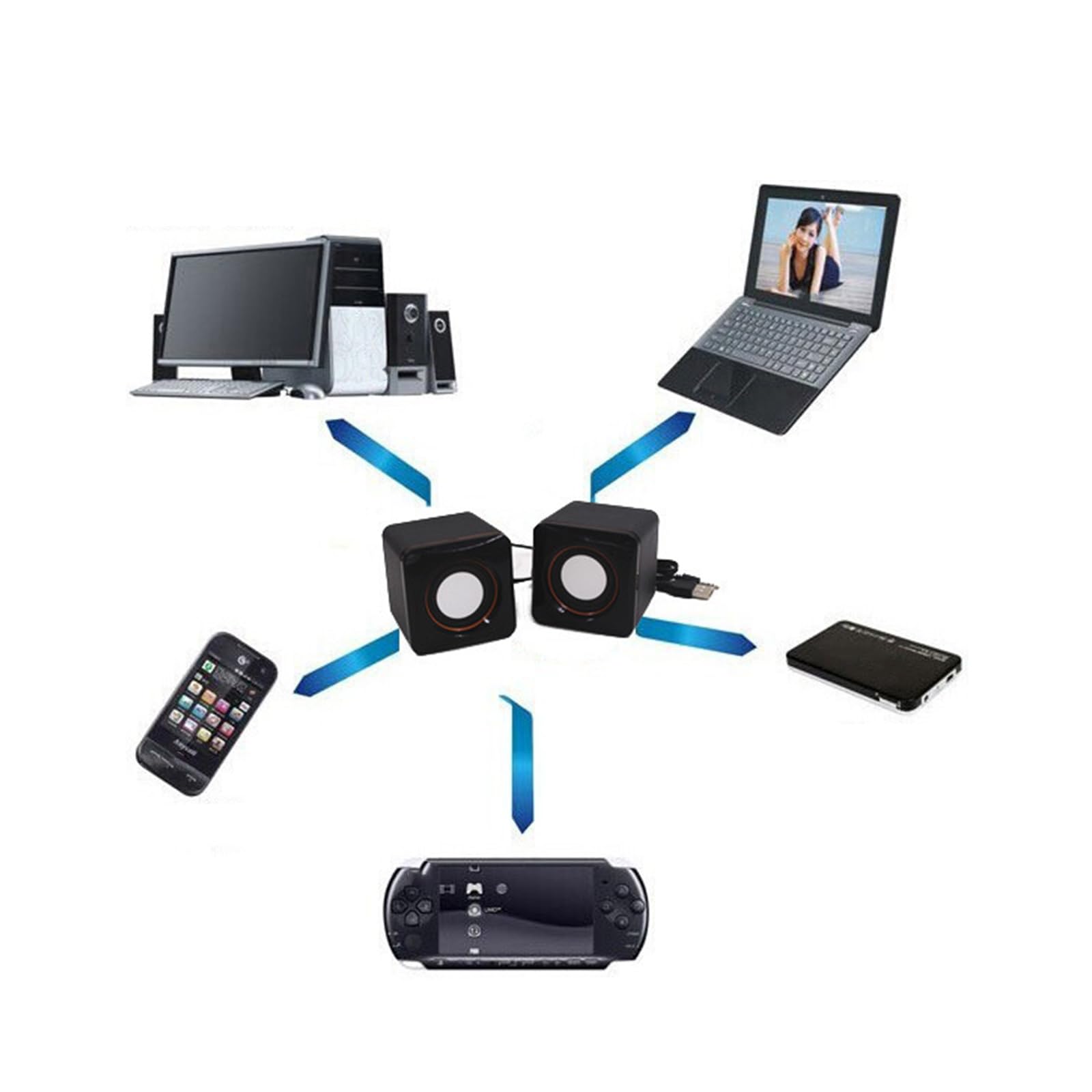 101Z USB Computer Set Small Music Loudspeaker External for Desktop Computer Notebook Entertainment