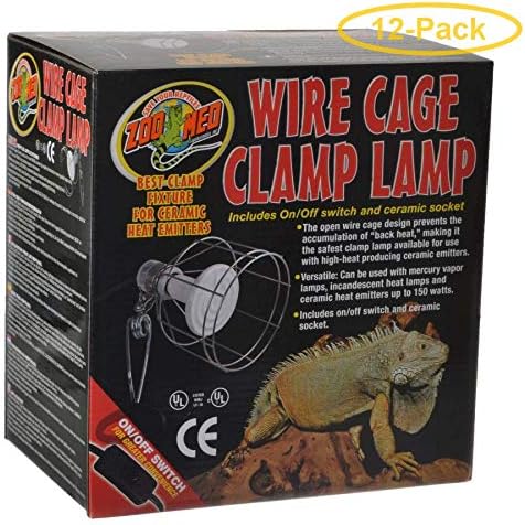 Zoo Med Wire Cage Clamp Lamp 1 Pack - (150 Watts Max) - Pack of 12