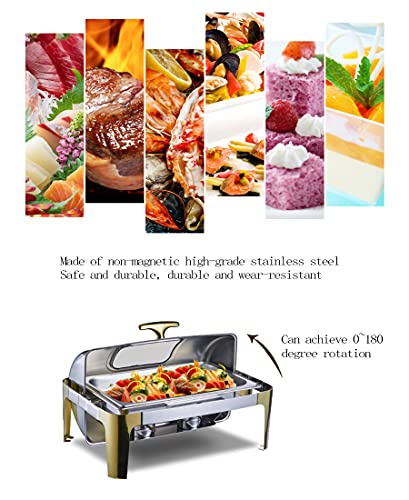 Edelstahl Buffetwärmer Chafing Dish, (9L/13L) Edelstahl Chafer mit Deckel Warmhaltebehälter Essen, Buffet Chafer und… – Bild 3
