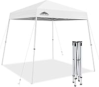 Vista 14 de EAGLE PEAK Tienda de campaña desplegable de patas inclinadas de 10 x 10 pies, fácil instalación para una persona, toldo de playa al aire libre