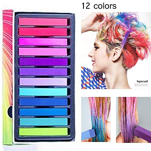 Hair Chalk,Hair Chalk Pens,Temporary Hair Chalk，Kids Hair Dyeing Party,Birthday Gifts For Girls，Halloween Christmas Birthday Party，12 Color - Thumbnail 4