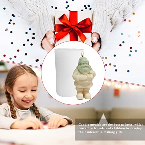 Molde de Papai Noel - Molde de Silicone DIY Multiuso Criativo Para Bolo | Molde de gesso para vela d