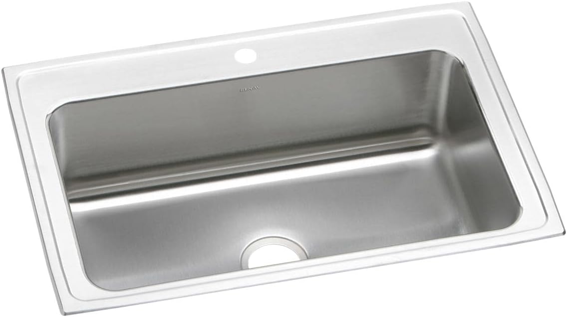 Elkay DLRS3322101 Lustertone Classic Single Bowl Drop-in Stainless Steel Sink