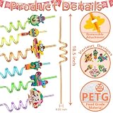Cinco De Mayo Fiesta Party Favors Drinking Straws- 24Pcs | Mexican Fiesta Taco Themed Party Decorations Supplies,Reusable Plastic Shaped Straw with 2 PCS Straws Cleaning Brush