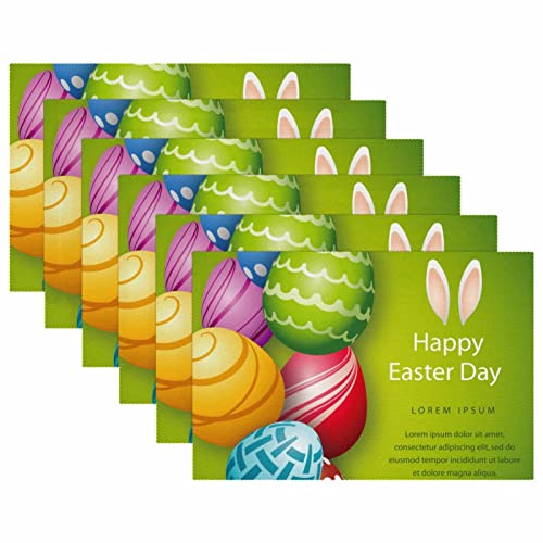 Sets de table Happy Easter Day résistants à la chaleur pour Pâques