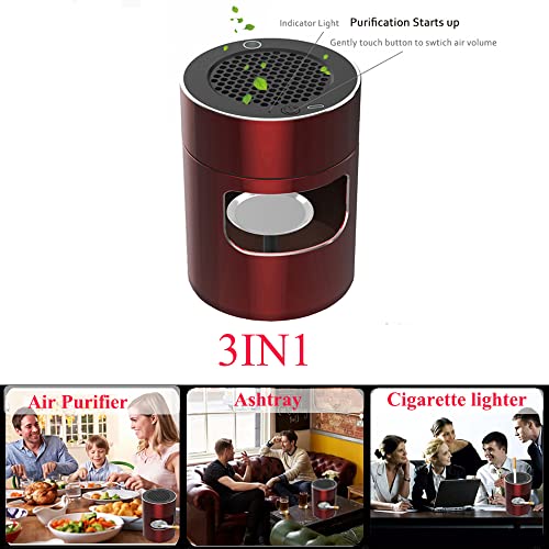 Gasin 3 In 1 Multifunction Ashtray Smokeless Portable Ashtrays Filter Usb Rechargeable For Car Indoor Outdoor Protect Family Health #TOP1