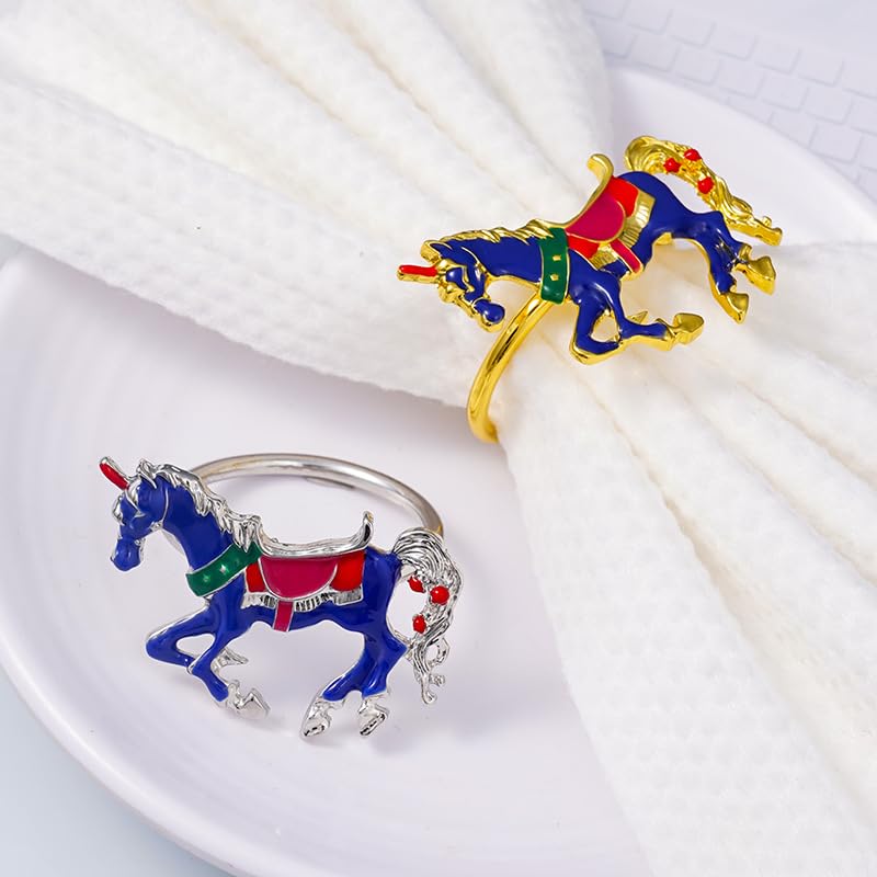 Lot de 12 Ronds de Serviette en métal plaqué Or pour Table à Manger, fête de Noël, Porte-Bonheur Junma.