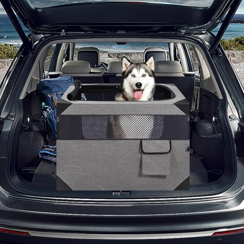 image for Outtsp 30 Inch Portable Travel Dog Crate, 3 Door Collapsible Soft Pet 