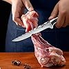 Dfito Chef Knife Sets with Roll Bag, 9 Pieces Professional Knife Set with Sharpener, High Carbon Stainless Steel Kitchen Knife Set with Black Resin Handle, Dishwasher Safe, Chef Gifts