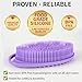 QOIUSO Silicone Body Scrubber for Shower – 2 Pack Soft Exfoliating Loofah Alternative, Gentle & Quick-Drying Silicone Body Wash Scrubber Brush for Sensitive Skin Women Men Kids (Purple & Pink)