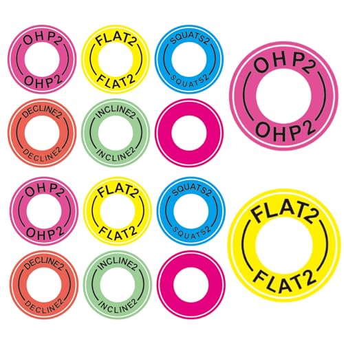 1 Inch Holes 12 Pcs Power Squat Rack Barbell Magnetic Position Markers Reminders Labels for Home & Garage Gyms - Magnets Identifier Rings for Bench Press, Overhead Press (OHP2)