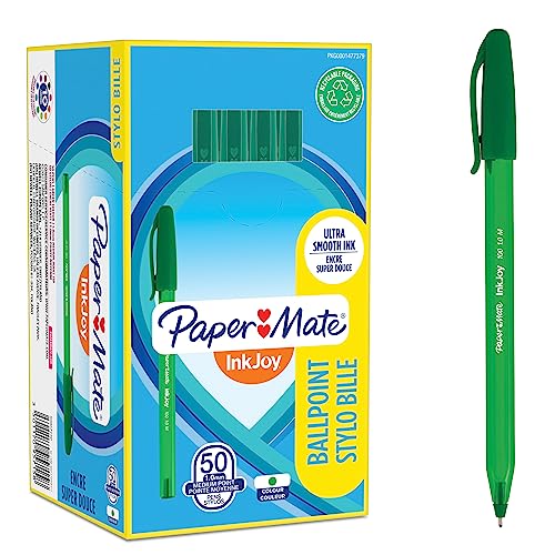 Paper Mate InkJoy 100ST Ballpoint Pens | Medium Point (1.0 mm) | Green | 50 Count