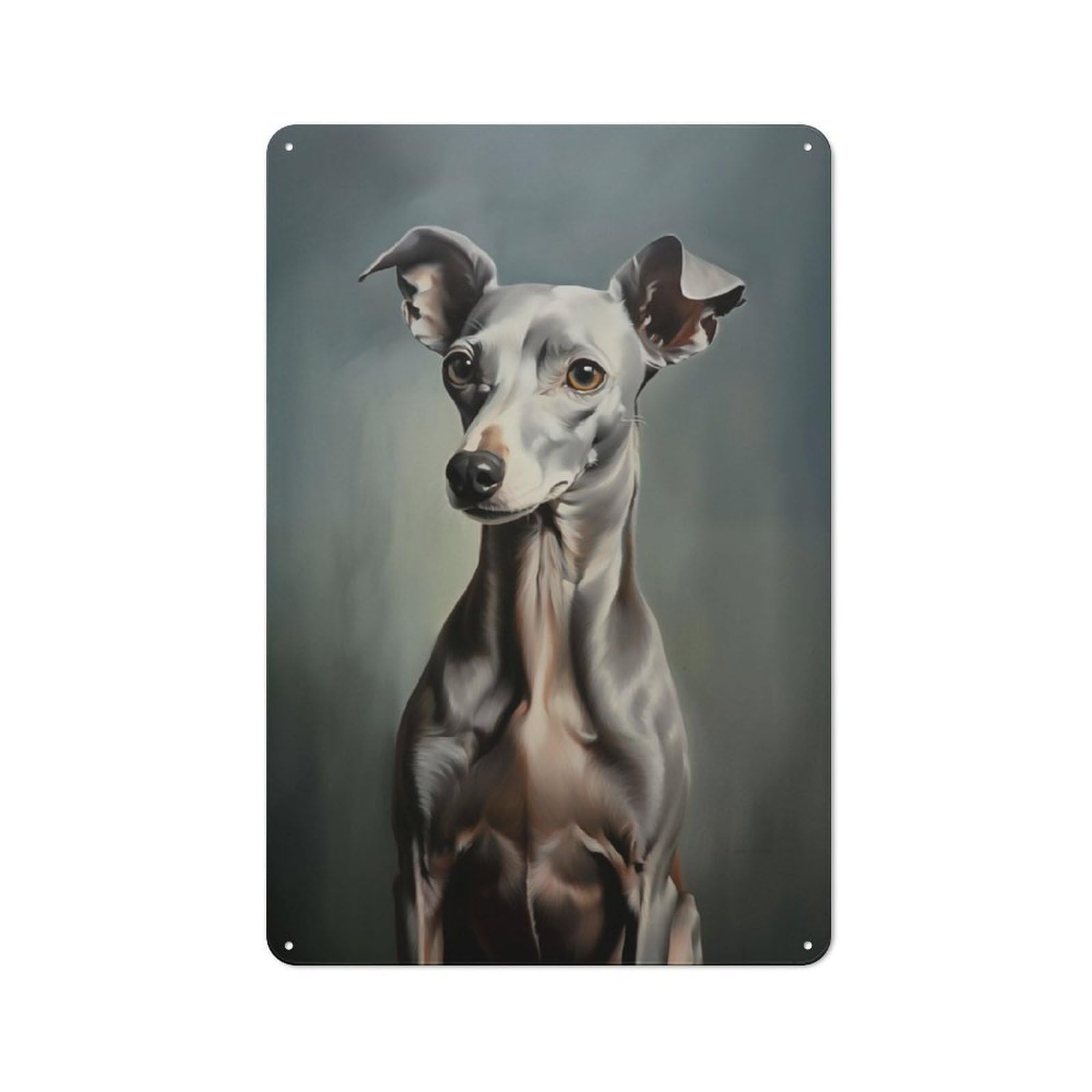 Junmoney Italian Greyhound Vintage Metal Wall Sign 30X20cm For Studio Or Craft Room, For Vintage Wall Decor Fans, For Metal Sign Collectors