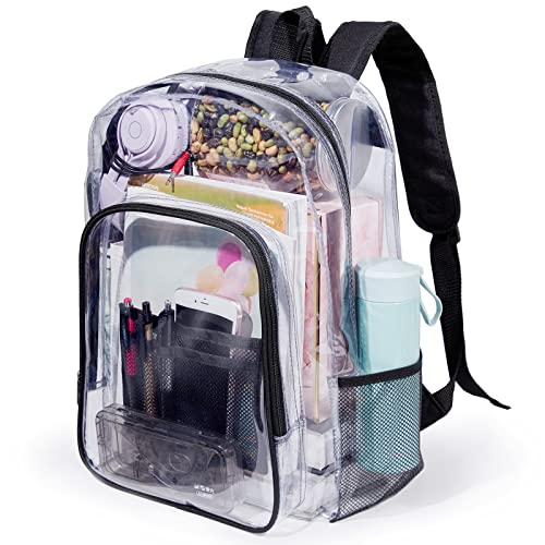 Mochila CLear JD01-BC, Preto, Universal, Mochila transparente