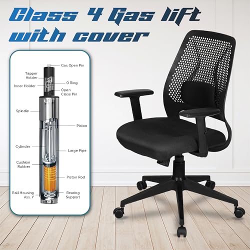 Image of Da URBAN AeroFlex Office Chair, Mid Back Mesh Ergonomic Home Office Desk Chair with 1 Year Warranty,Tilt Lock Mechanism (Black)