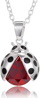Jewelry 女性のクリスタルロングチェーン装飾ネックレスファッションジュエリーギフトのためのエレガントな動物てんとう虫ジルコンペンダントネックレス、カラーのネックレスペンダント:1 (Color : 3)
