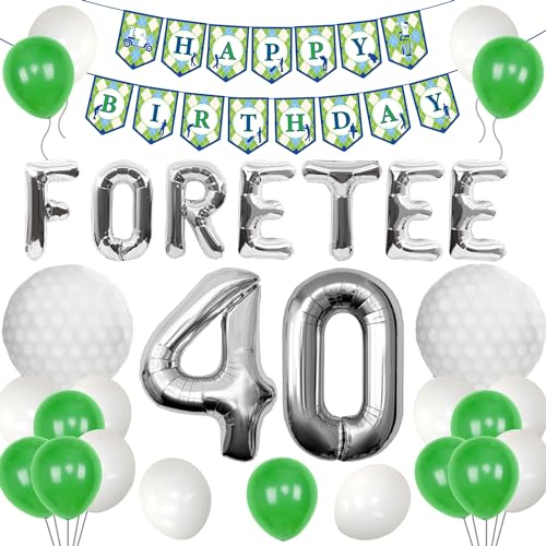 Image of 40th Birthday Decorations for Men Golf Themed Happy 40th Birthday Party Decorations Golf Birthday Banner 40th Golf Sports Birthday Party Decoration