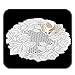 Orange Oval crochet filet doily with roses in cotton 16.9x12.5 inc (43x32 cm) - Made in ITALY